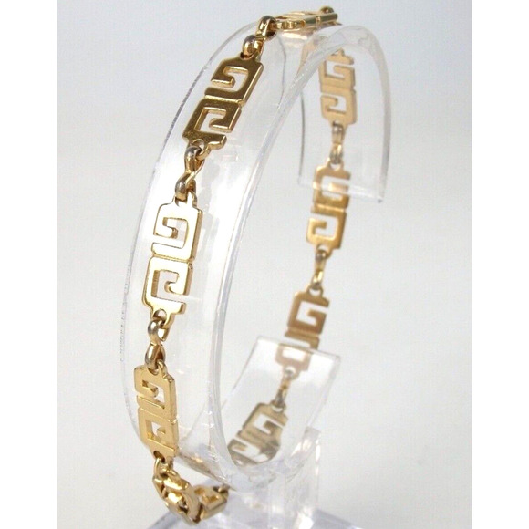 Authentic GIVENCHY G Link Gold Tone Metal Bracelet - Picture 1 of 5